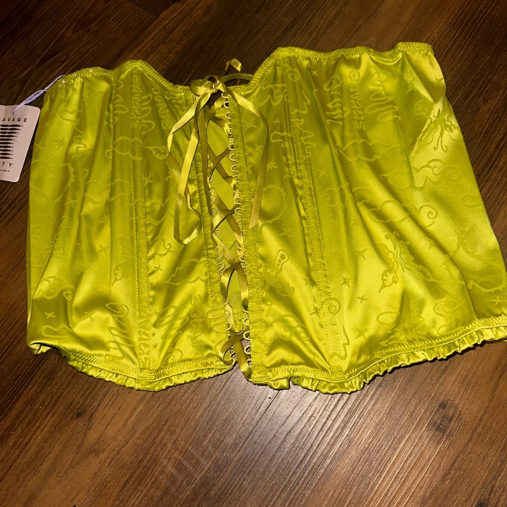 SAVAGE X FENTY LIME GREEN CORSET TOP